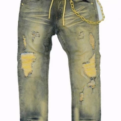 Frost Originals Jeans - Cord & Chain - Dirt Wash With Yellow - F1777 Shop All