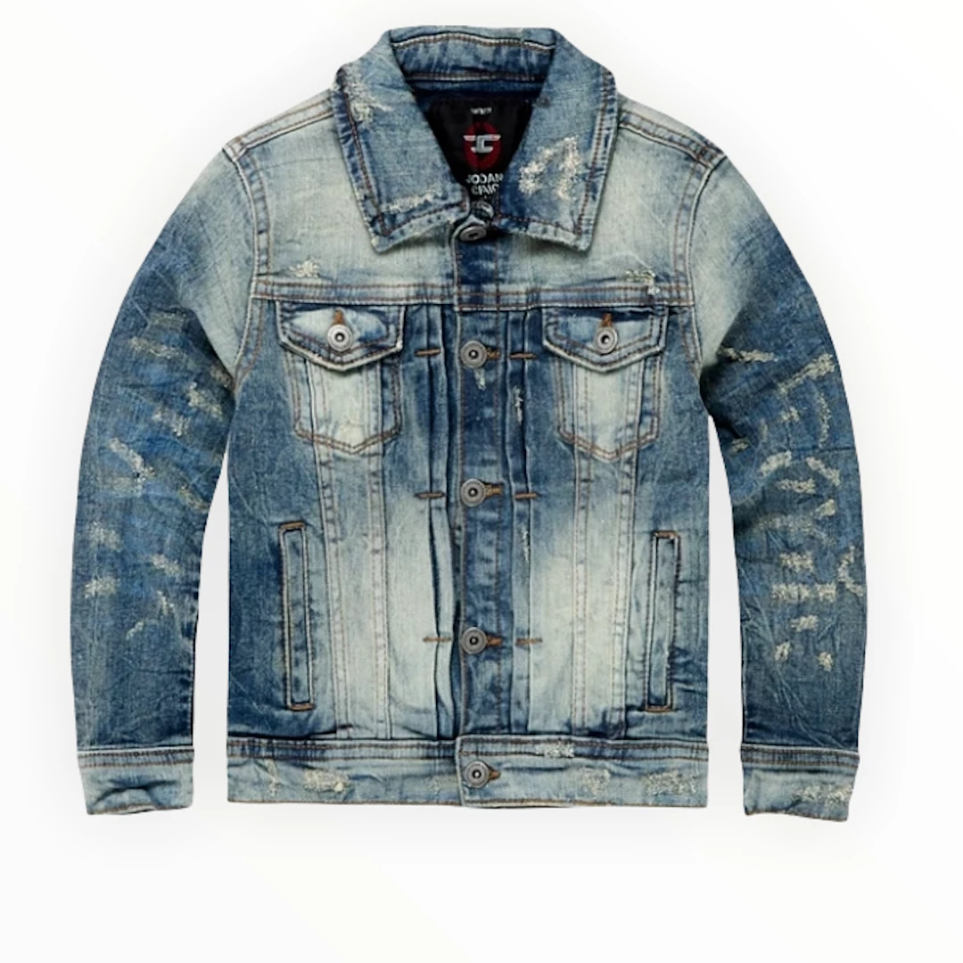 Kids Jordan Craig Jeans Jacket - Hamilton Trucker - Lager - JJ300RK 1 Kids Jordan Craig Jeans Jacket - Hamilton Trucker - Lager - JJ300RK