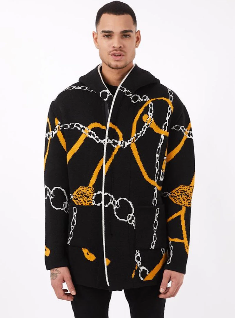 One In A Million Sweater - Cardigan - Black And Gold - C751-1 Shop All 1 One In A Million Sweater - Cardigan - Black And Gold - C751-1 Shop All