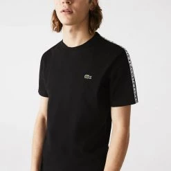 Lacoste T-Shirt - Stripe Cotton - Black-031 - TH7079 Shop All