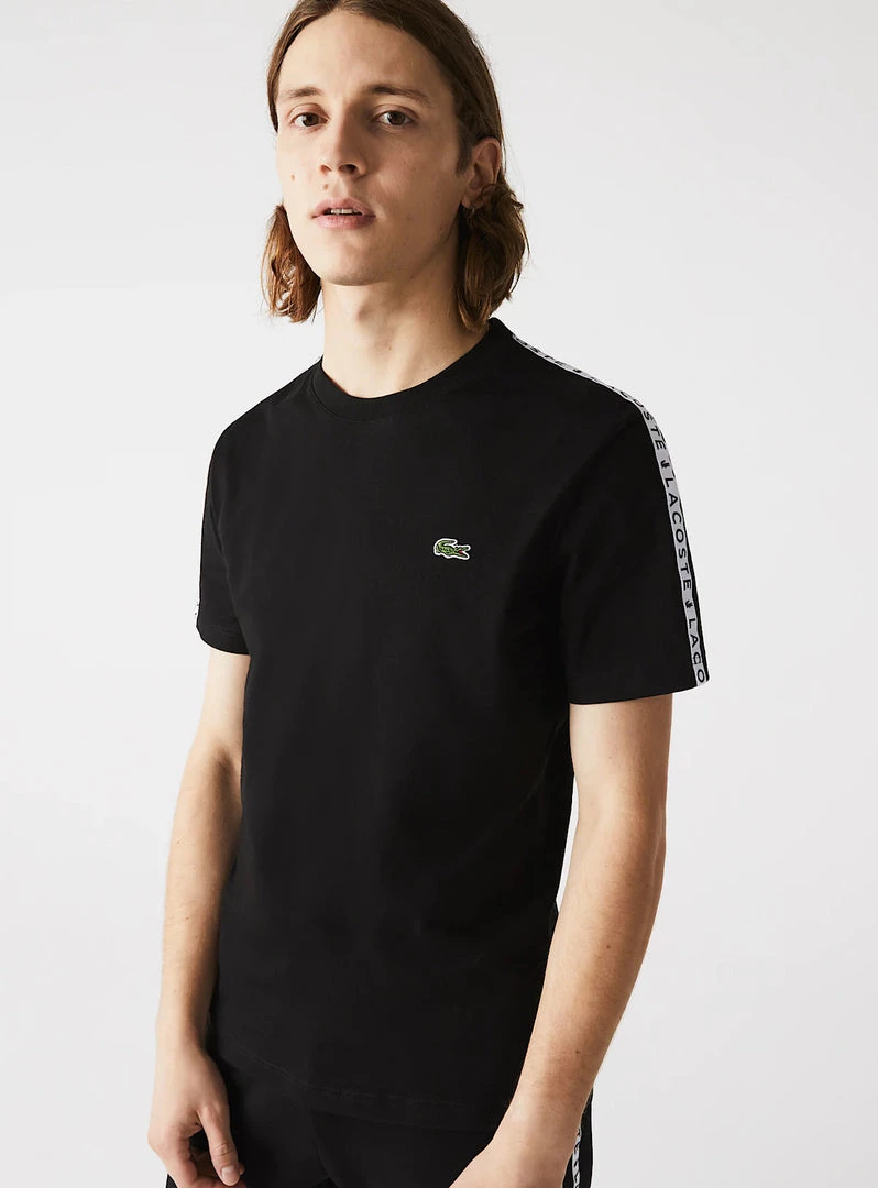 Lacoste T-Shirt - Stripe Cotton - Black-031 - TH7079 Shop All 2 Lacoste T-Shirt - Stripe Cotton - Black-031 - TH7079 Shop All
