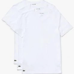 Lacoste T-Shirt - V-Neck Slim Fit 3-Pack - White - TH3374 Shop All