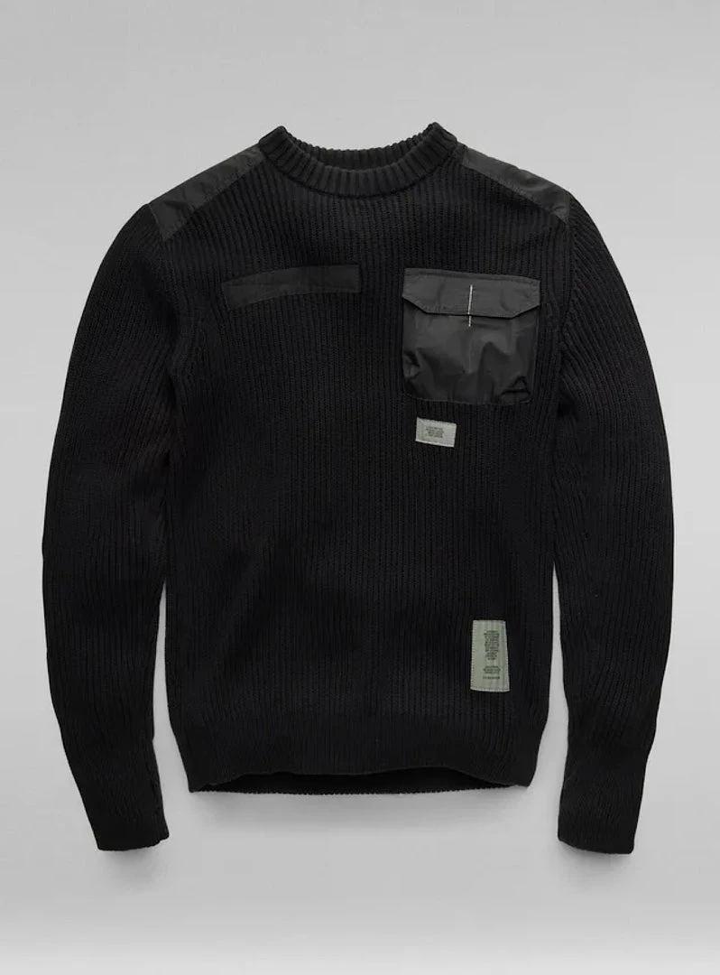 Shop All G-Star Sweater - Army Knit - Black - D20418 1 Shop All G-Star Sweater - Army Knit - Black - D20418