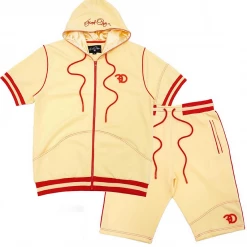 Shop All Frost Originals Short Set - Hoodie Knit Logo - Light Yellow - F560