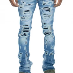Majestik Jeans - Stacked Rips And Repair - Medium Blue - DL2240