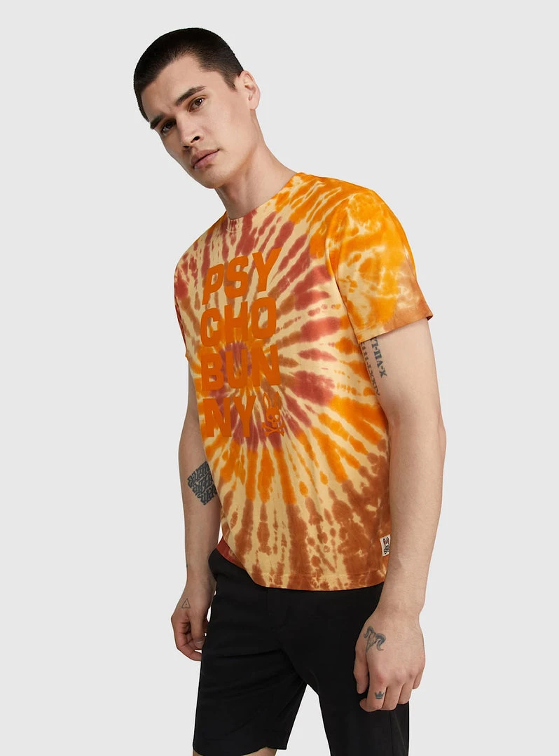 Psycho Bunny T-Shirt - Cranwich Tie Dye - Marigold - B6U288P1PC 2 Psycho Bunny T-Shirt - Cranwich Tie Dye - Marigold - B6U288P1PC