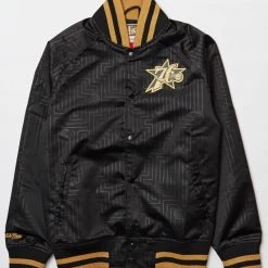 Mitchell & Ness Jacket - NBA CNY Philadelphia 76ers - Black And Gold Shop All