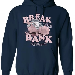 Outrank Hoodie - Break The Bank - Navy And Pink - OR1839H