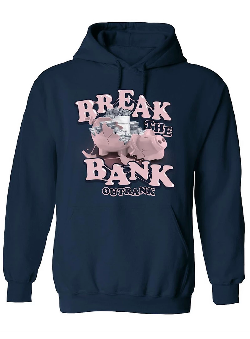 Outrank Hoodie - Break The Bank - Navy And Pink - OR1839H 1 Outrank Hoodie - Break The Bank - Navy And Pink - OR1839H
