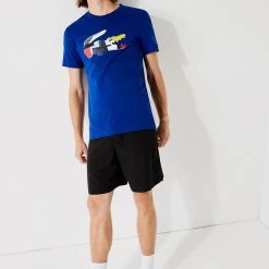 Lacoste T-Shirt - Patchwork Crocodile - Royal Blue-BDM - TH0822 Shop All