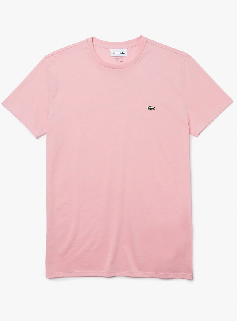 Lacoste T-Shirt - Crewneck Pima Cotton Jersey - Pink-7SY - TH6709 1 Lacoste T-Shirt - Crewneck Pima Cotton Jersey - Pink-7SY - TH6709