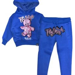 Majestik Kids Jogger Set - Bear - Royal Blue - KD2131 Shop All