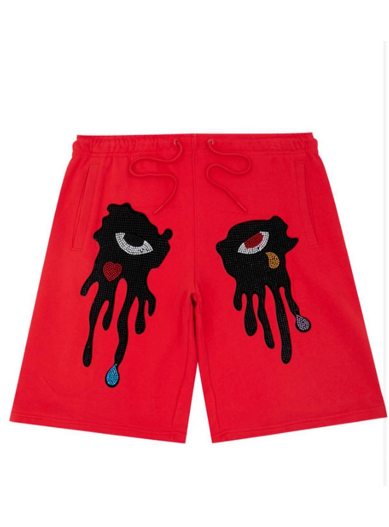 Roku Studio Shorts - Rhinestone Eyes - Red - RK3480390 1 Roku Studio Shorts - Rhinestone Eyes - Red - RK3480390