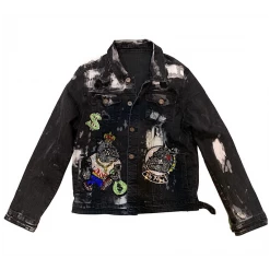 Majestik Denim Jacket - Stones And Patches - Black - DJ2131 Shop All