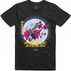 Point Blank T-Shirt - Aim For The Moon - Black And Pink