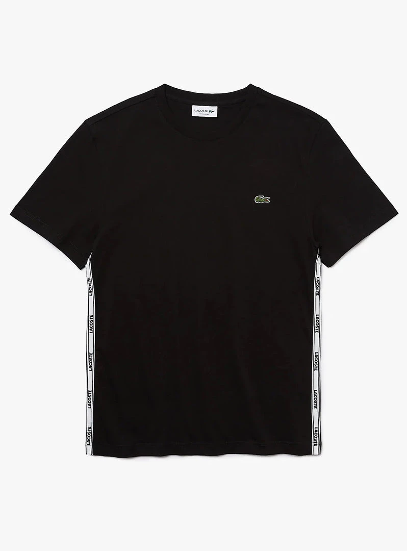 Lacoste T-Shirt - Side Print - Black - TH1207 1 Lacoste T-Shirt - Side Print - Black - TH1207
