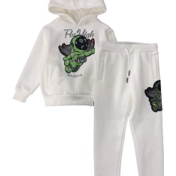 Shop All Majestik Kids Jogger Set - Fly High - White - KD2123