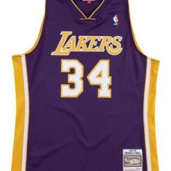 Mitchell & Ness Jersey - Los Angeles Lakers O'Neal 34 - Purple And Yellow - SMJYGS18447
