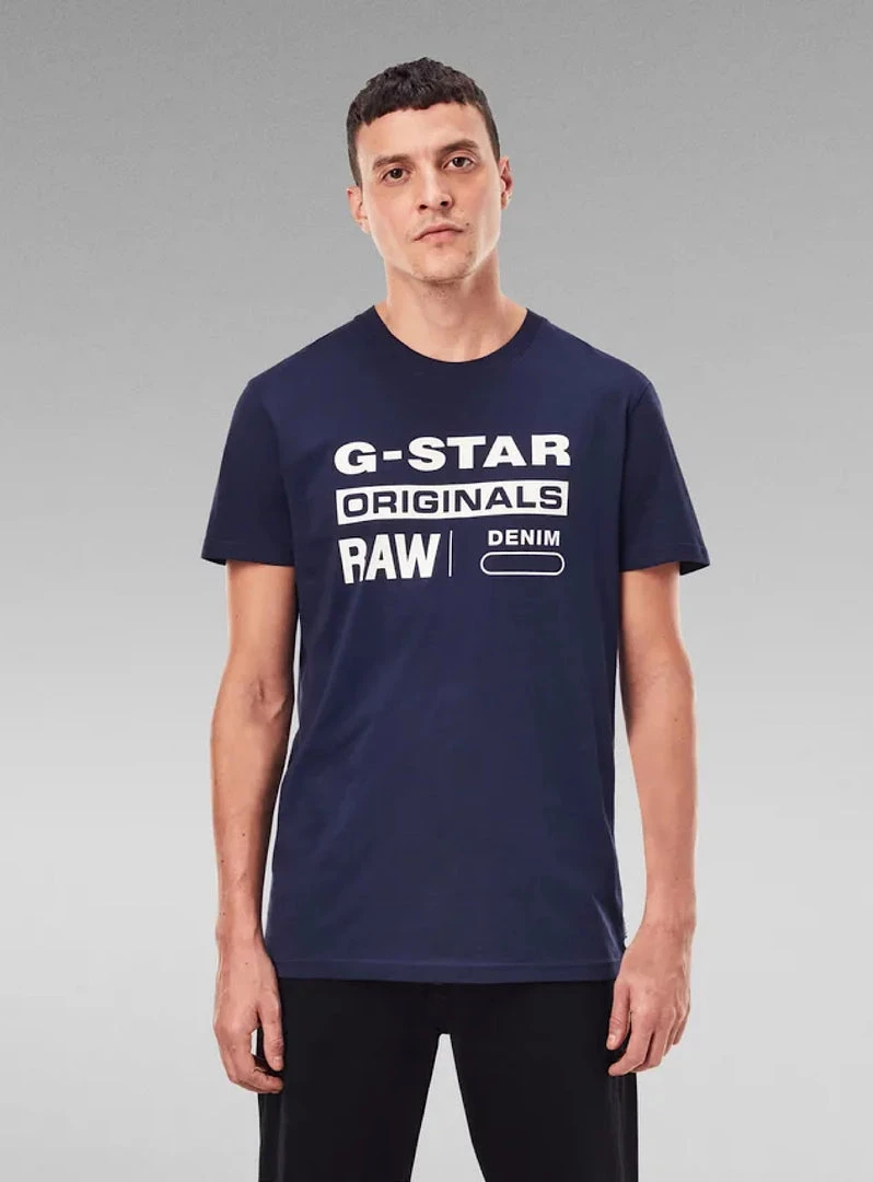 Shop All G-Star T-Shirt - Graphic - Sartho Blue - D14143 1 Shop All G-Star T-Shirt - Graphic - Sartho Blue - D14143