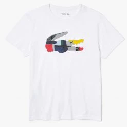 Lacoste T-Shirt - Patchwork Crocodile - White - TH0822 Shop All