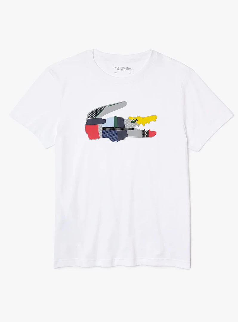 Lacoste T-Shirt - Patchwork Crocodile - White - TH0822 Shop All 1 Lacoste T-Shirt - Patchwork Crocodile - White - TH0822 Shop All
