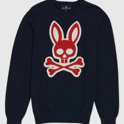 Shop All Psycho Bunny Sweater - Maddox Logo - Navy - HL21-B6E225R1CO