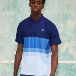 Shop All Lacoste Polo Shirt - Color Block - White And Blue - DH6959