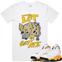 PG Apparel T-Shirt - Eat - White And Yellow