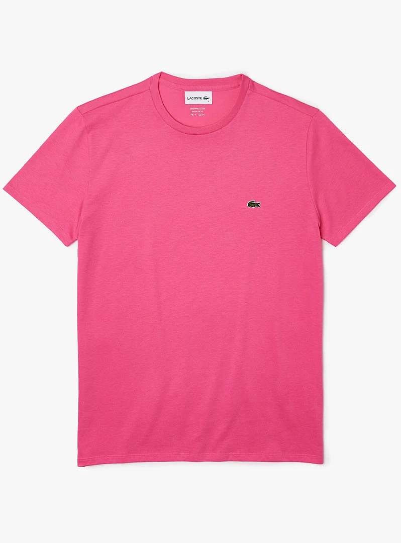 Lacoste T-Shirt - Crewneck Pima Cotton Jersey - Pink-PQS - TH6709 Shop All 1 Lacoste T-Shirt - Crewneck Pima Cotton Jersey - Pink-PQS - TH6709 Shop All
