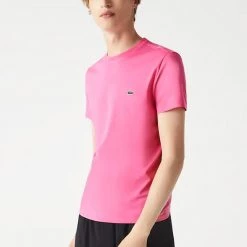 Lacoste T-Shirt - Crewneck Pima Cotton Jersey - Pink-PQS - TH6709 Shop All