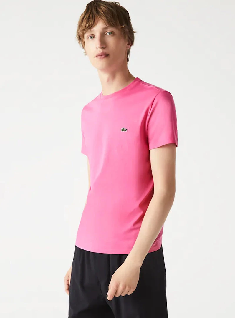 Lacoste T-Shirt - Crewneck Pima Cotton Jersey - Pink-PQS - TH6709 Shop All 2 Lacoste T-Shirt - Crewneck Pima Cotton Jersey - Pink-PQS - TH6709 Shop All
