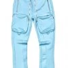 Motive Denim Track Pants - Cargo Stacked - Sky Blue - MT100