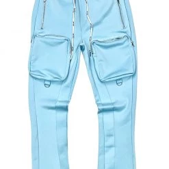 Motive Denim Track Pants - Cargo Stacked - Sky Blue - MT100