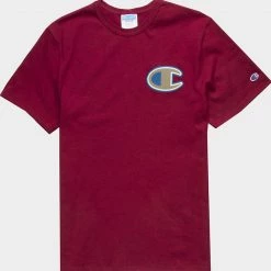 Champion T-Shirt - Infused Felt Logo Heritage - Burgundy