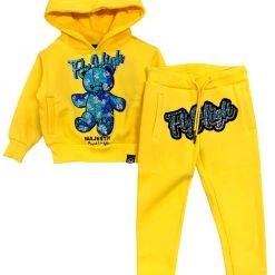 Majestik Kids Jogger Set - Bear - Yellow - KD2131 Shop All