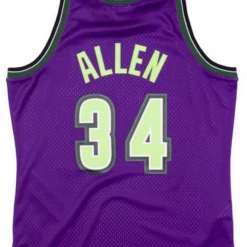 Mitchell & Ness Jersey - Bucks Ray Allen 34 - Purple And Lime - SMJYCP19294 Shop All