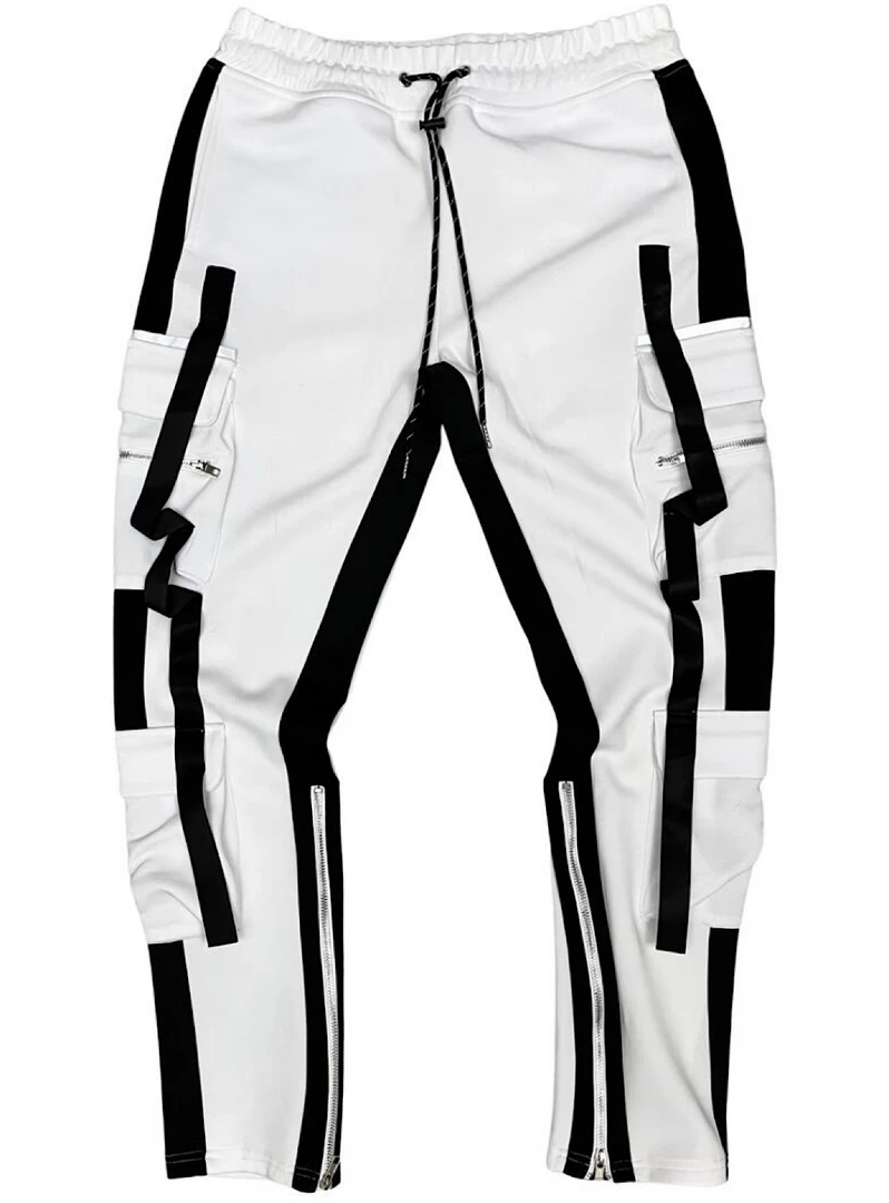 Shop All Motive Denim Track Pants - Utility Cargo - White And Black - MT102 1 Shop All Motive Denim Track Pants - Utility Cargo - White And Black - MT102