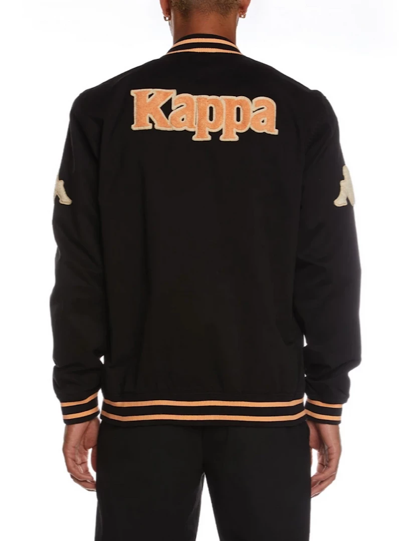 Kappa Jacket - Authentic Klaus Bomber - Black With Orange And Blue - 331326W 3 Kappa Jacket - Authentic Klaus Bomber - Black With Orange And Blue - 331326W
