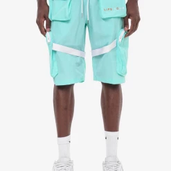 Shop All Life Code Shorts - Taslan Utility Cargo - Mint - 21P53