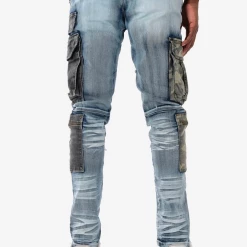 Shop All Copper Rivet Jeans - Rip & Camo Repair - Blue And Camo - 133037