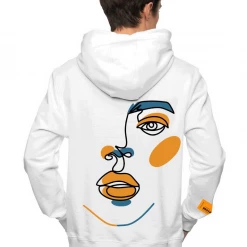 Shop All Inimigo Hoodie - Line Art Face - White - ILS8109