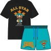Saiko Short Set - All Star - Black With Teal And Orange Shop All