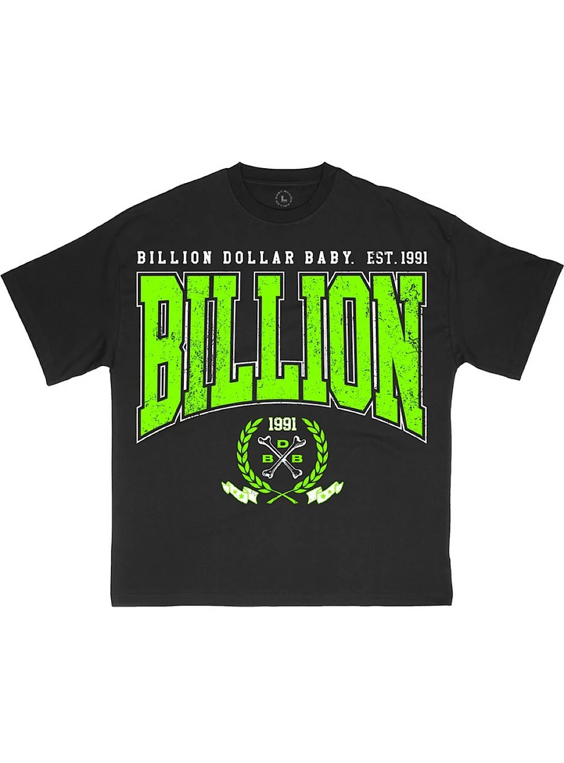 Billion Dollar Baby T-Shirt - Seal - Black And Lime Green 1 Billion Dollar Baby T-Shirt - Seal - Black And Lime Green