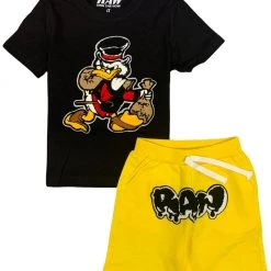 Shop All Rawyalty Kids Short Set - Secure The Bag - Black And Yellow - RKC-000