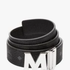 Shop All MCM Belt - Reversible - Black With Silver Buckle