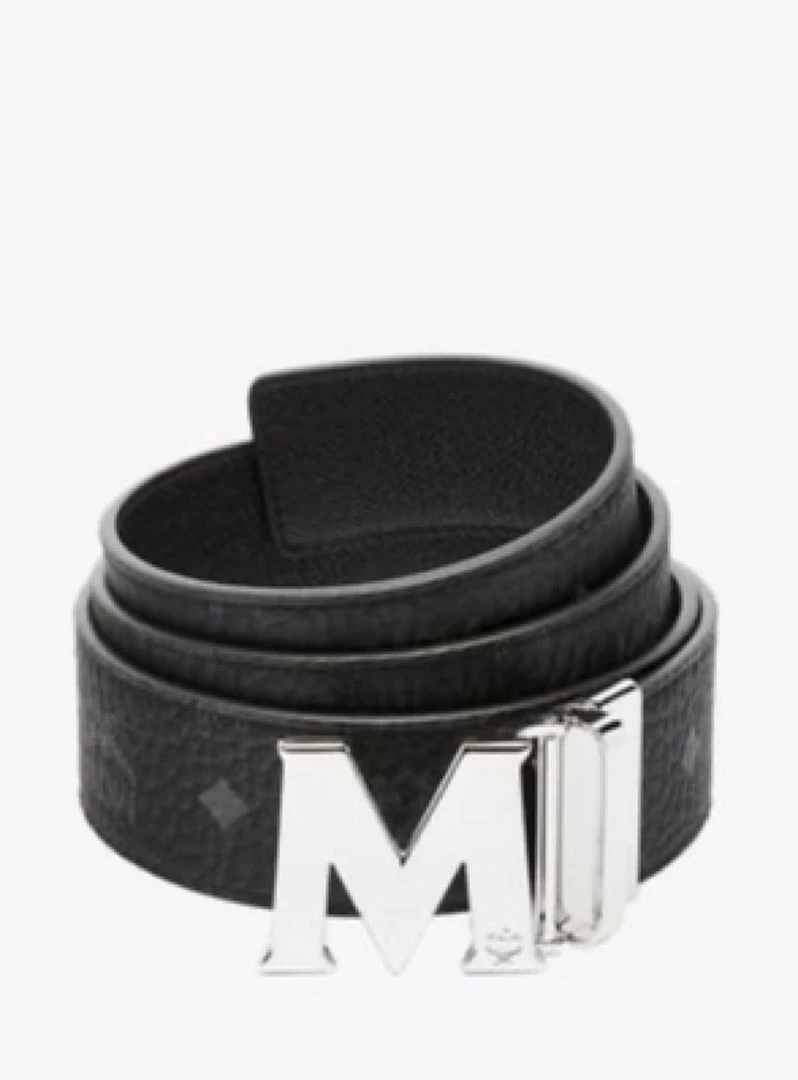 Shop All MCM Belt - Reversible - Black With Silver Buckle 2 Shop All MCM Belt - Reversible - Black With Silver Buckle
