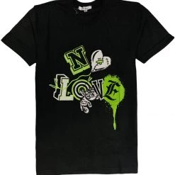 Retro Label T-Shirt - No Love 1'S - Black And Green Shop All