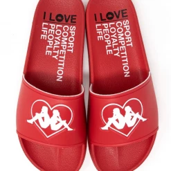 Kappa Slides - Authentic Aasjaat - Red And White - 34164FW Shop All