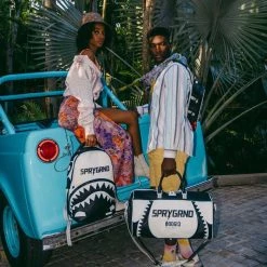 Sprayground Bag - Swerve Duffle - Black And White - D3712