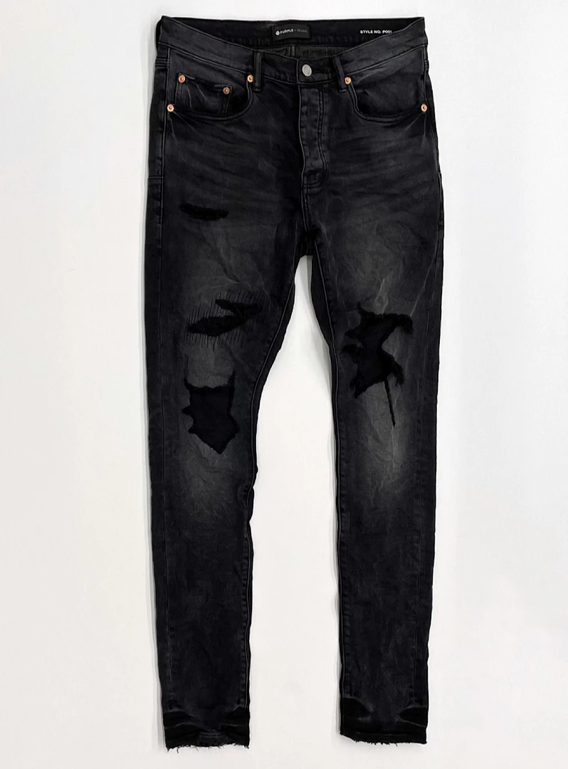 Purple-Brand Jeans - Distress - Worn Black - P001-WBDI222 1 Purple-Brand Jeans - Distress - Worn Black - P001-WBDI222